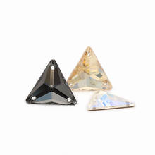 XIAOPU Sparkly Shining Triangular Sew on Fancy Rhinestones K9 Glass Flat Back Strass Crystal Buttons Sew on Clothing Crafts 2024 - buy cheap