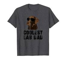 Mens Coolest Lab Dad T Shirt Funny Chocolate Labrador Dad Shirt Casual Men Outwears Popular Design Hip Hop Anime Make Shirts 2024 - buy cheap