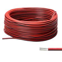 Cabo de extensão elétrico flexível, fio de cobre vermelho, preto, 22 awg, 12v, 5m, 10m, 100m, cabo de solda para lâmpada de fita de led 2024 - compre barato