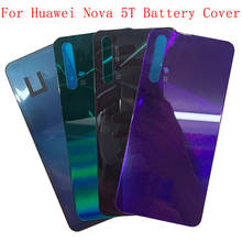Carcasa de la puerta trasera para Huawei Nova 5T, cristal trasero, Panel de cubierta de batería, reemplazo con logotipo 2024 - compra barato