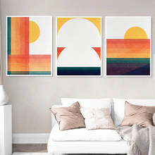 Pôsteres artísticos modernos do século, posteres e impressões, arte abstrata para parede do sol, pintura em tela, imagens decorativas de boho, sala de estar, decoração de casa 2024 - compre barato