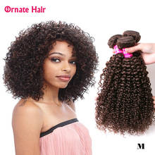 Ornate Hair Brazilian Kinky Curly Hair Bundles 100% Human Hair Weave Bundle Brazilian Remy Hair Sew In Extensions Middle Ratio 2024 - buy cheap