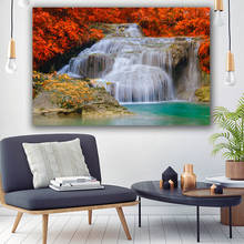Pintura de paisaje moderno, carteles de cascada impresos en lienzo, imágenes artísticas de pared para sala de estar, sin marco 2024 - compra barato