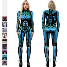 Ropa de Cosplay con estampado Digital de Robot para mujer, monos para escenario de Halloween, mono de manga larga, leotardos 2024 - compra barato