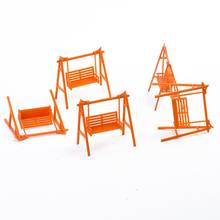 5x plástico balanço cadeira dollhouse miniatura móveis brinquedo decoração escala oo 1:75 2024 - compre barato