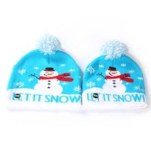 Family Kids & Adult Christmas Hat with Led Lights Flashing Skullies Beanies Knitted Winter Hat Men Women Children Hats and Caps 2024 - buy cheap