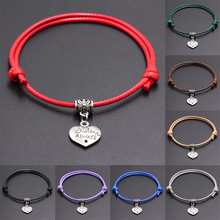 2021 New Sister Always Pendant Red Thread String Bracelet Diy Handmade Lucky Charm Bracelets for Women Fashion Couple Jewelry 2024 - buy cheap