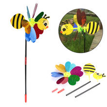 3D Bee Windmill Yard Color Random Lovely Garden Decor Pinwheel Beautiful Whirligig Toy Plastic Wind Spinner Insect Outdoor Lawn 2024 - buy cheap