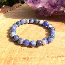 Wholesale 8 mm Blue Sodalite Bracelet Natural Gem stone Energy Bracelet Divine Love Protection Jewelry 2024 - buy cheap