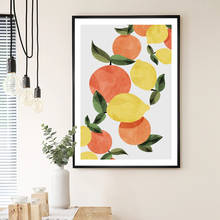 Pintura a óleo colorida, arte em tela de parede de frutas, laranjas, pôsteres e impressões, imagem de decoração para cozinha, nórdico, casa 2024 - compre barato