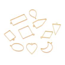 10Pcs Geometric Metal Frame Set DIY Pendant Making Epoxy Resin UV Crystal Molds for Jewelry Necklace Bracelets 2024 - buy cheap