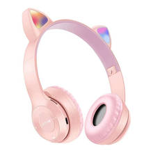 Cat Ear Headphones LED Noise Cancelling Girls Cute Headset Support TF Card Jack3.5mm Mic Wireless Bluetooth-compatible Headphone 2024 - buy cheap