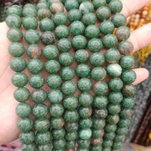 Cuentas de piedra de jade verde Natural africano para fabricación de joyas, abalorios redondos y sueltos de 6/8/10mm 2024 - compra barato