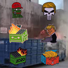 2020 Dumpster Fire Badge SpoofTrump Brooch Cute Meme Pin Funny Meaningful Accessory 2024 - buy cheap
