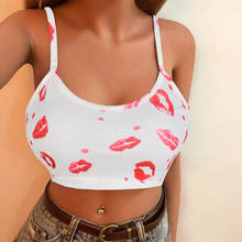 Fashion Women Summer Tops Lip Print Camis Crop Tops Sleeveless Camisole Sports Underwear Tank Tops Cropped Top Femme Sexy Camis 2024 - buy cheap