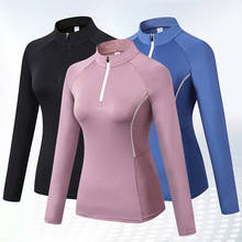 FDBRO Women's Sports Wear Long Sleeve T-shirts Famale Yoga Gym Compression Tights Fitness Yoga Training Zipper Jacket Sport 2024 - buy cheap