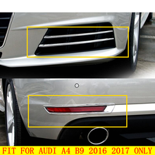 Fit For Audi A4 B9 2016 2017 ABS Bright Rear + Front Foglight Fog Lamp Lights Bezel Eyelid Eyebrow Decoration Frame Cover Trim 2024 - buy cheap