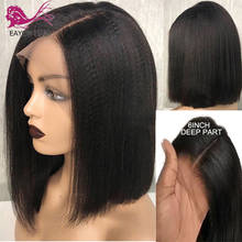 EAYON HD Transparent 13x6 Yaki Straight Bob Lace front Wigs Pre Plucked Glueless Remy Brazilian Short Human Hair Wigs For Women 2024 - buy cheap