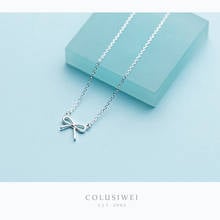 Colusiwei Cute Bowknot Pendant Necklace for Women 925 Sterling Silver Jewelry Fashion Korea Style Jewelery Bijoux Accessories 2024 - buy cheap