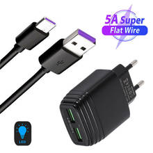 5A Type C Quick Charge Cable For Huawei Honor 20 10X lite Xiaomi Mi 10T 9 8 Nokia 3.4 Realme 6 7 X50 Phone USB Charger LED light 2024 - buy cheap