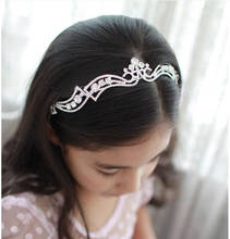 Baby Girls Rhinestone Tiara Headband Hair Bands Diamante Wedding Flower Girls Hair Jewelry Crystal Hair Accessories 2024 - buy cheap