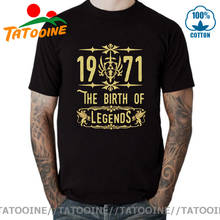 Camiseta de algodón para hombre, camisa clásica de manga corta con cuello redondo, regalo del Día del Padre, Vintage, cumpleaños, 1971 2024 - compra barato