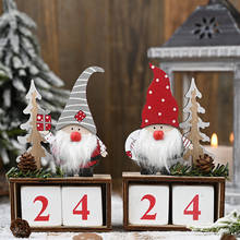 Calendario de Adviento de madera de 9x15cm, calendario de adviento de Navidad, decoraciones navideñas para el hogar, regalos para el año nuevo 2021 2024 - compra barato