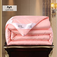 Lofuka Women 100% Mulberry Silk Pink Quilt Healthy Beauty High Grade Handwork Double Queen King Silk Comforters Silk Filled 2024 - buy cheap