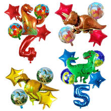 6pcs Big Dinosaur Balloons Happy Birthday Party Decorations Inflatable Number Aluminum Balloon Boy Kids Toy Animal Air Globos 2024 - buy cheap