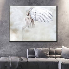 Impresiones en lienzo, pintura abstracta de Ángel, arte de pared, póster de chica con ala, imagen decorativa para sala de estar, decoración del hogar, Cuadros 2024 - compra barato