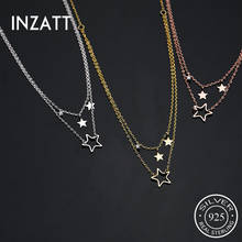 INZATT-gargantilla de doble cadena para mujer, Plata de Ley 925 auténtica, estrella, joyería fina para fiesta, accesorios 2024 - compra barato