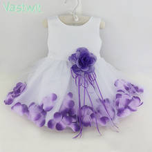 Newborn Baby Girl Dress Party Wedding Bridesmaid Lace Flower Petal Tulle Dresses Infant Girl 1st Birthday Princess Baptism Dress 2024 - buy cheap