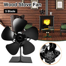 Black Fireplace 5 Blades Heat Powered Stove Fan Log Wood Burner Ecofan Quiet Home Fireplace Fans Efficient Heat Distribution 2024 - купить недорого