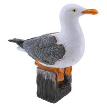 Ornamento de arte em resina artesanal seagull, modelo de pássaros, estátua, escultura de jardim, gramado 2024 - compre barato