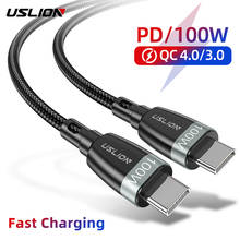 USLION PD 100W Fast Charging USB C Cable 2m Type C Cable for Xiaomi Samsung S9 Quick Charge 4.0 for MacBook Pro Charge Cable 2024 - buy cheap