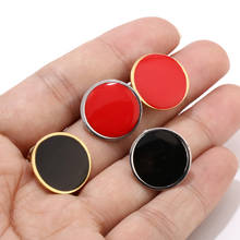 20pcs Bulk Lot Gold Silver Tone Stainless Steel Hypoallergenic Earrings Findings Red Enamel Curved Round Earring Posts with loop 2024 - buy cheap
