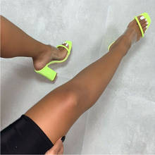 Sandálias femininas de verão, chinelos de dedo aberto, sexy serpentina, sapatos de salto alto transparente 2024 - compre barato