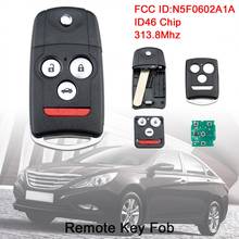 313.8Mhz 3+1 Buttons Car Remote Keyless Entry Flip Key Fob with ID46 Chip N5F0602A1A Fit for 2007~2013 Acura MDX / RDX 2024 - buy cheap