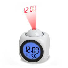 Digital Alarm Clock Function Voice Call LED Projection Alarm Temperature modern design 3d table Desk Clock wall watch JJ30 2024 - buy cheap