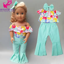 Ropa de muñeca recién nacida, Conjunto de pijama para muñeca de 18 pulgadas, con un hombro y fondo de campana 2024 - compra barato
