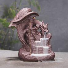 The Newest Dinosaur Backflow Incense Burner Ceramic Stick Holders Layers Rise Cone Censer Lucky Home Decor Teahouse Ornaments 2024 - buy cheap