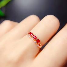 Moda vermelho gem anel feminino anel de prata jóias natural real gem 925 prata esterlina anel presente de aniversário de natal 2024 - compre barato
