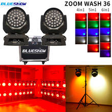 No tax flight case 2x led zoom wash 36x12w rgbw 4in1 moving head light wash zoom moving stage light moving head wash beam light 2024 - buy cheap
