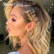 Stonefans A-Z стразы, заколки для волос на заказ, буквы, аксессуары для волос для женщин, модные Золотые кристаллы, заколки для волос, ювелирные изделия 2024 - купить недорого