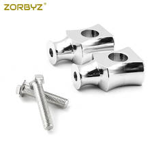 ZORBYZ Motorcycle Chrome Handlebar 7/8" Shorty Risers Clamp For Harley Cruisers Bobber Chopper ATV 2024 - buy cheap