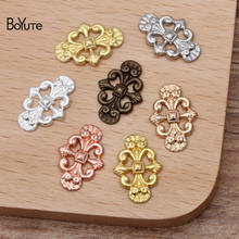 BoYuTe (200 Pieces/Lot) 12*17MM European Flower Charms Wholesale Filigree Brass Material DIY Jewelry Vintage Charms Pendant 2024 - buy cheap