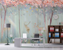 Beibehang-papel tapiz de pared personalizado para dormitorio, tapiz de fondo floral moderno para dormitorio, estudio, sala de estar, TV, decoración del hogar 2024 - compra barato
