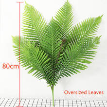 80cm 8 Fork Large Artificial Palm Tree Tropical Monstera Fake Plants Plastic Palm Leaves False Fern leaf For Home Wedding Decor 2024 - buy cheap