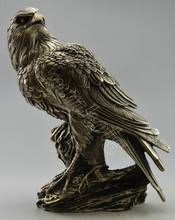 Estatua y caja de águila tallada de plata del Tíbet, obra hecha a mano antigua, decorada y coleccionable en árbol 2024 - compra barato