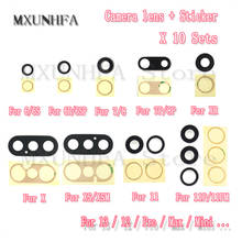10sets/lot Back Camera Lens For iPhone 11 12 13 Pro Max Mini 7 8 Plus X XS XR Rear Glass Cover Ring with Sticker Replacement 2024 - buy cheap